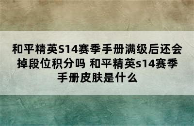 和平精英S14赛季手册满级后还会掉段位积分吗 和平精英s14赛季手册皮肤是什么